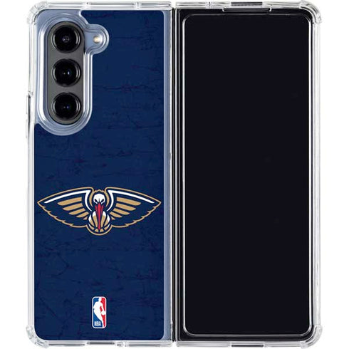 NBA New Orleans Pelicans Distressed Galaxy Z Fold5 5G Clear Case
